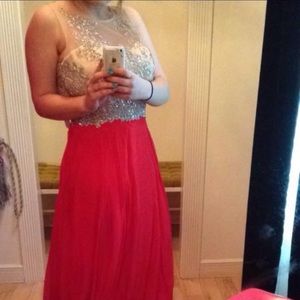 Red prom dress only worn once!